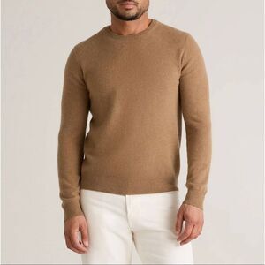 Quince Men’s Sweater Mongolian Cashmere Crewneck Teak Tan XL